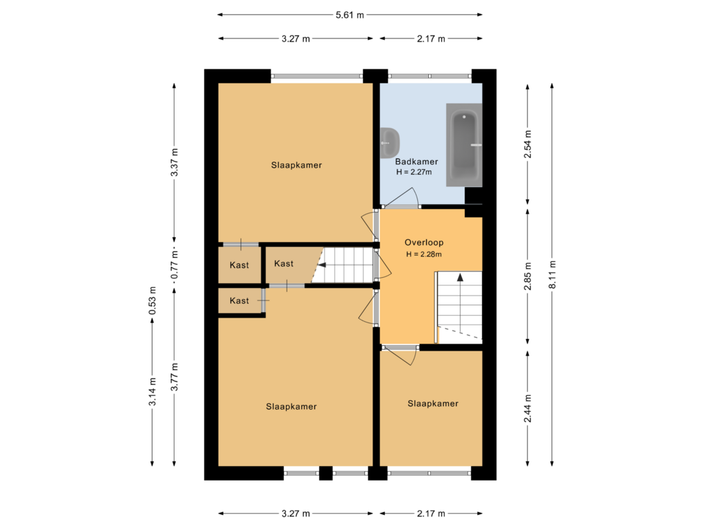 View floorplan of Eerste verdieping of Diezerenk 32