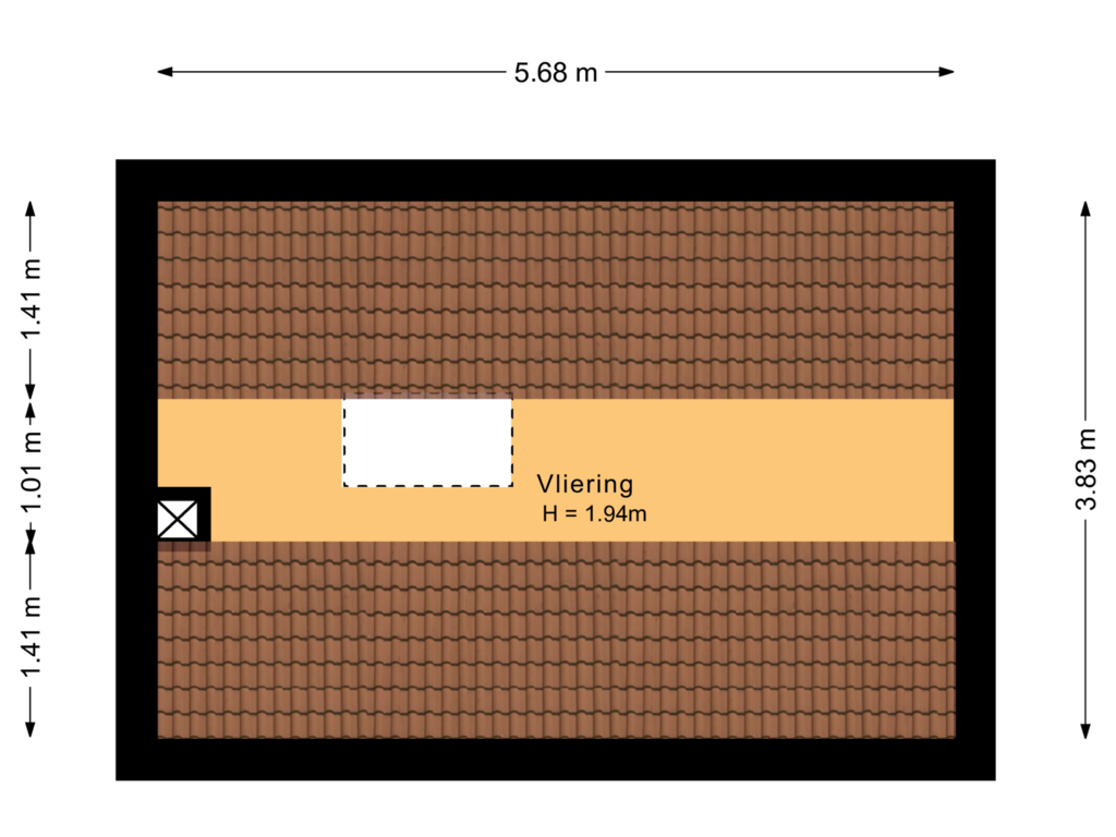 View floorplan of Vliering of Diezerenk 32