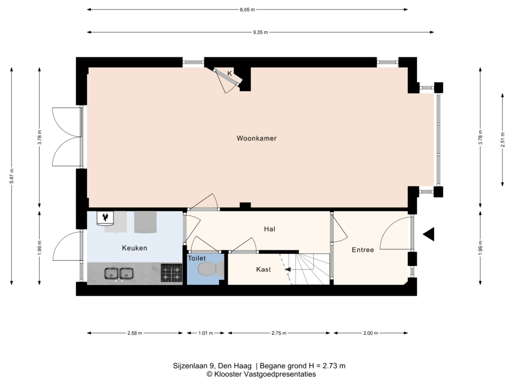 View floorplan of Begane grond of Sijzenlaan 9