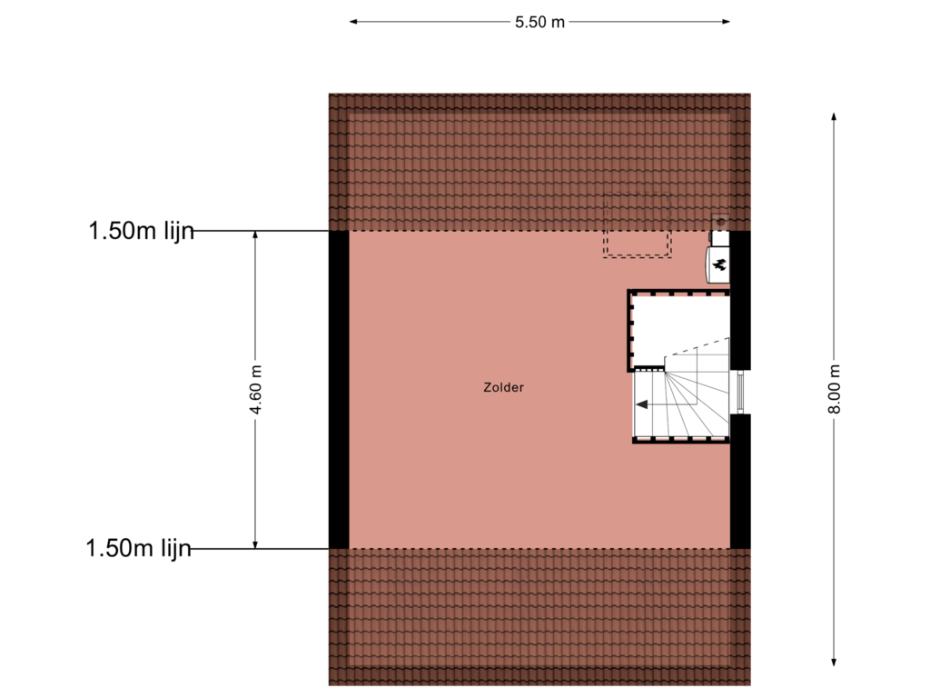 Bekijk plattegrond van Tweede Verdieping van Kapberg 38