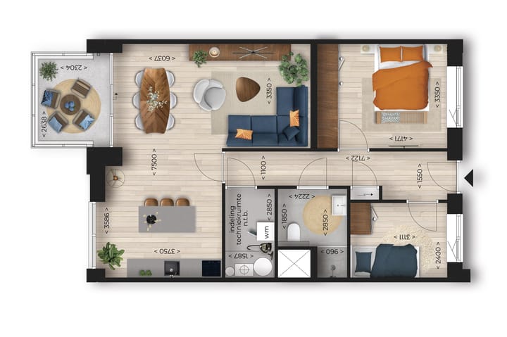 Photo 7 of URBN62 - Appartement Oeverzijde (Bouwnr. 59)