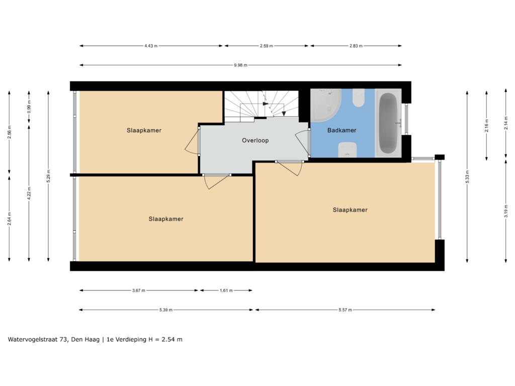 Bekijk plattegrond van 1e Verdieping van Watervogelstraat 73