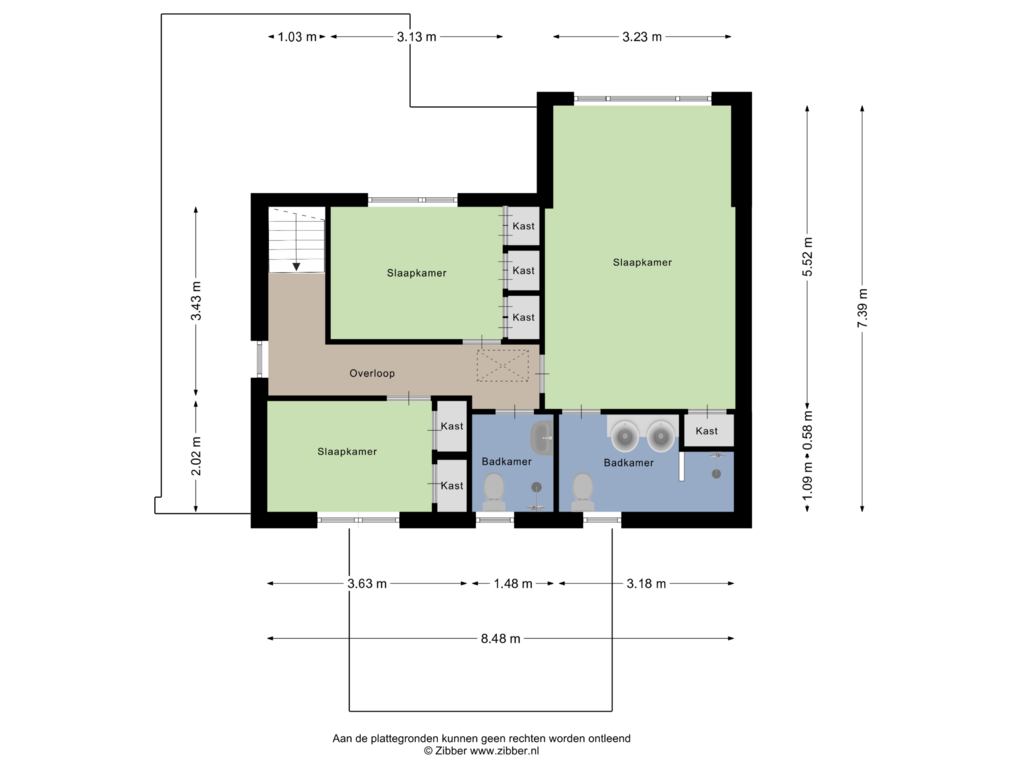 Bekijk plattegrond van Eerste Verdieping van Dillenburglaan 4