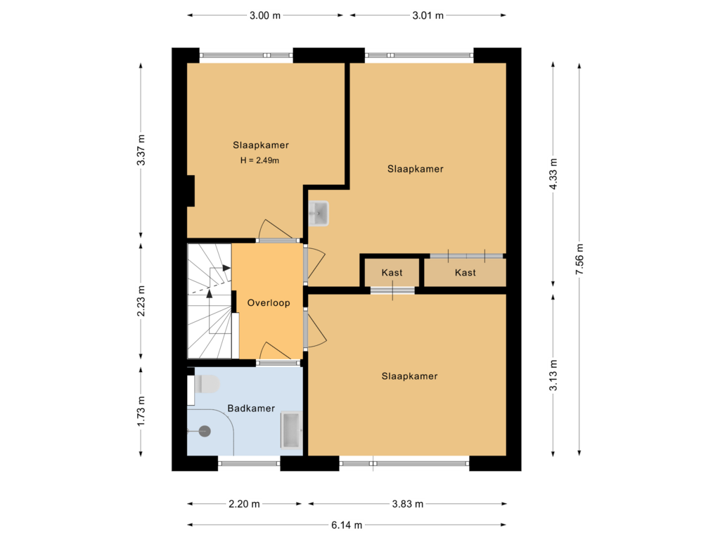 Bekijk plattegrond van Eerste verdieping van De Aak 183