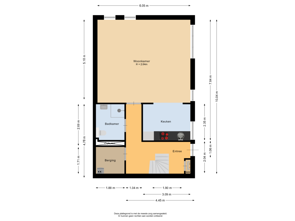 Bekijk plattegrond van Begane grond van Acacialaan 1-B