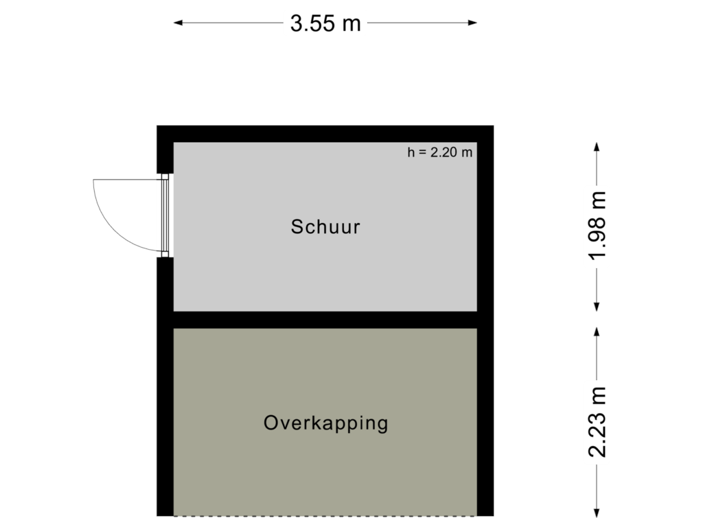 View floorplan of Schuur of Kemphaanlaan 7