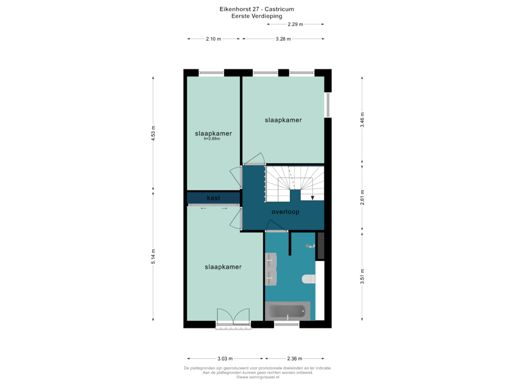 Bekijk plattegrond van EERSTE VERDIEPING van Eikenhorst 27