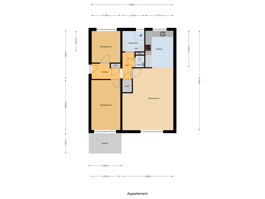 View floorplan of Appartement of Ringspoor 129