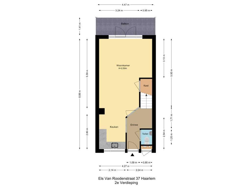 View floorplan of 2e Verdieping of Els van Roodenstraat 37