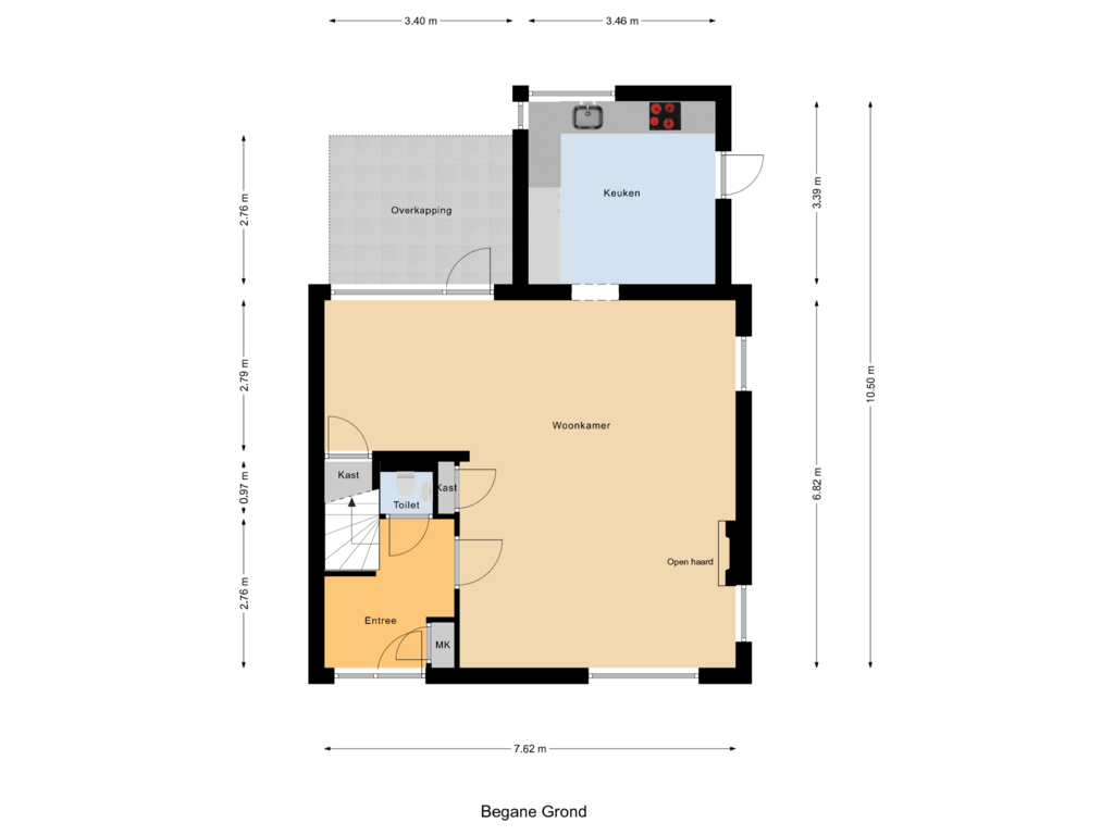 View floorplan of Begane Grond of St.Elisabethstraat 5