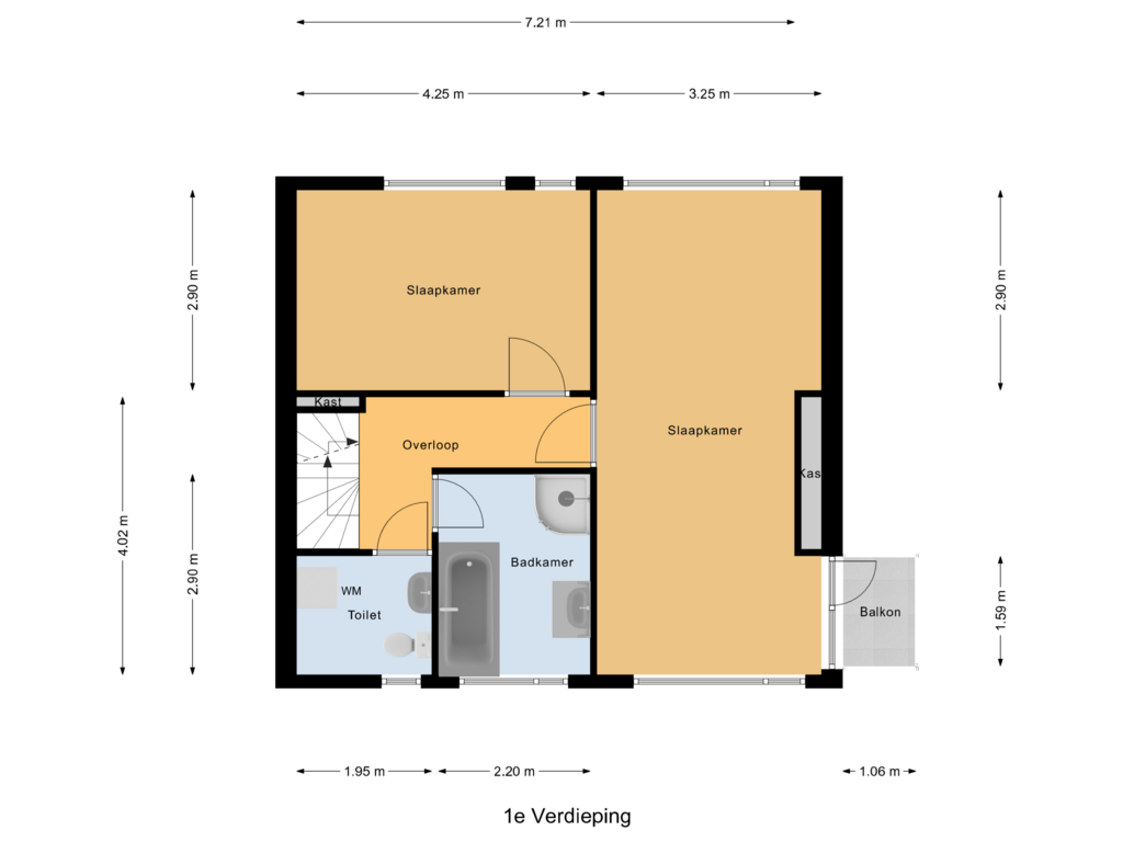 View floorplan of 1e Verdieping of St.Elisabethstraat 5