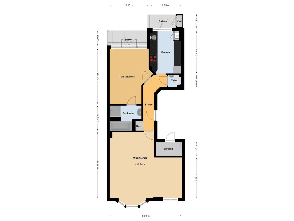 View floorplan of First floor of Wethouder Frankeweg 32-2