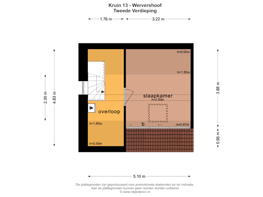 Bekijk plattegrond van TWEEDE VERDIEPING van Kruin 13