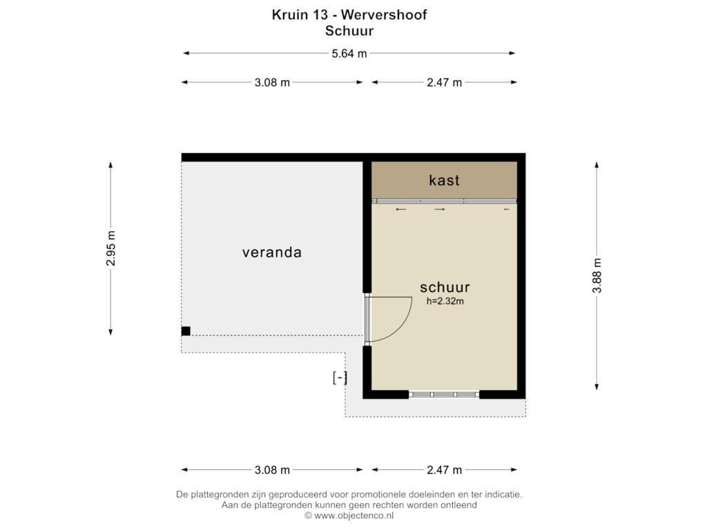 Bekijk plattegrond van SCHUUR van Kruin 13