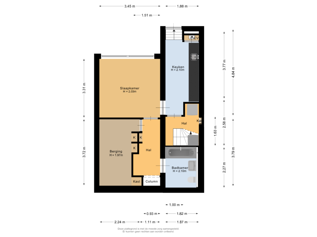 Bekijk plattegrond van Kelder van Molensingel 112