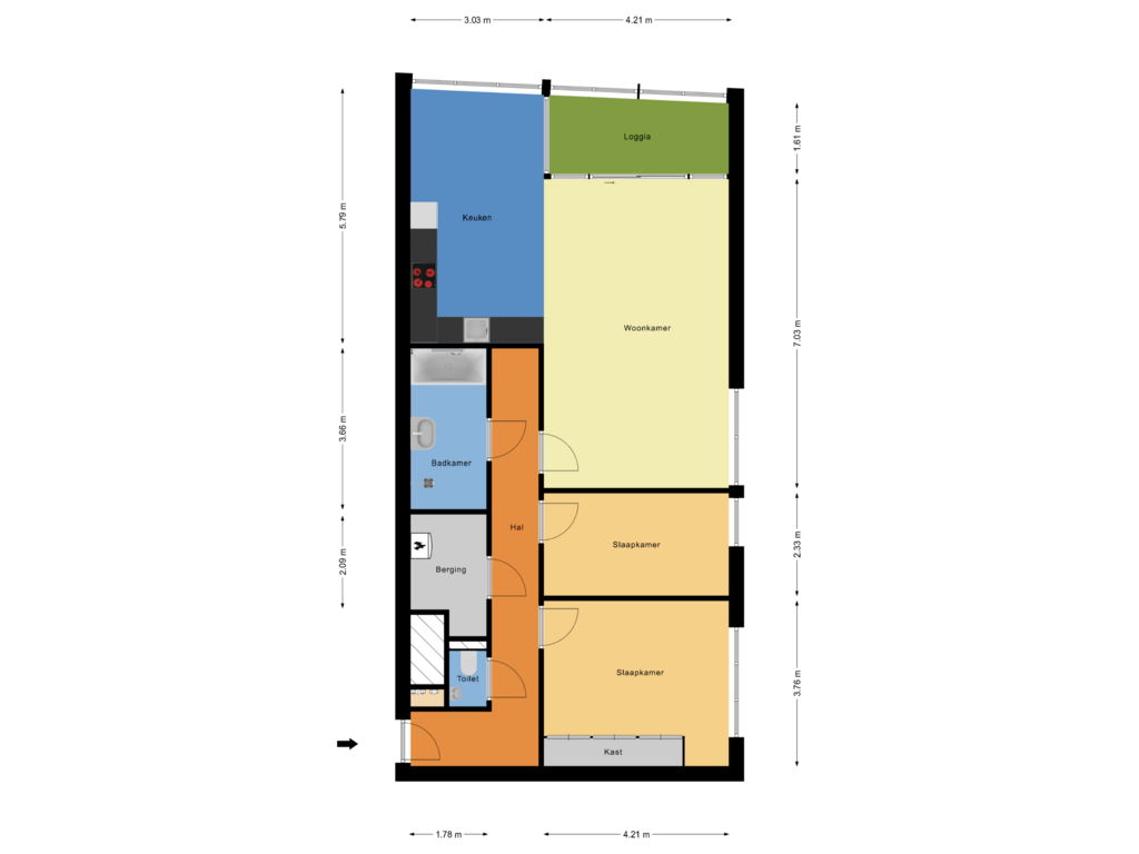 Bekijk plattegrond van appartement van Coolhaven 555