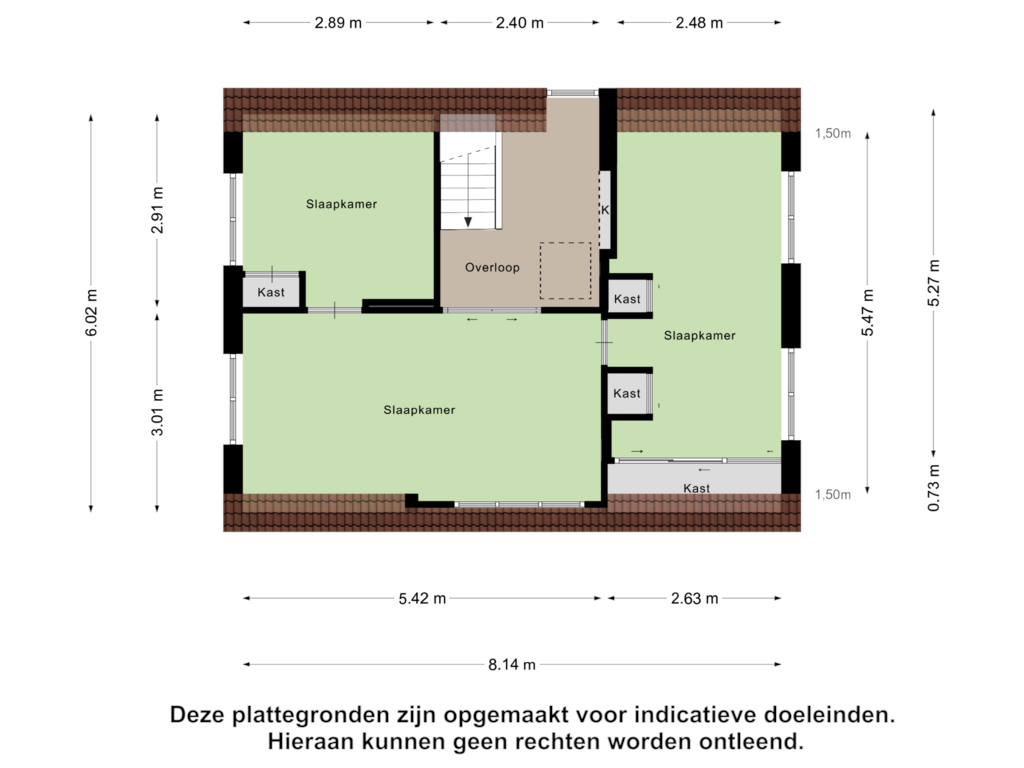 View floorplan of Eerste verdieping of Enkstraat 52