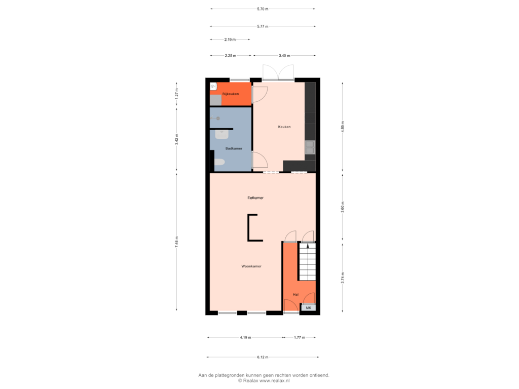 Bekijk plattegrond van Begane grond van Prins Hendrikstraat 26