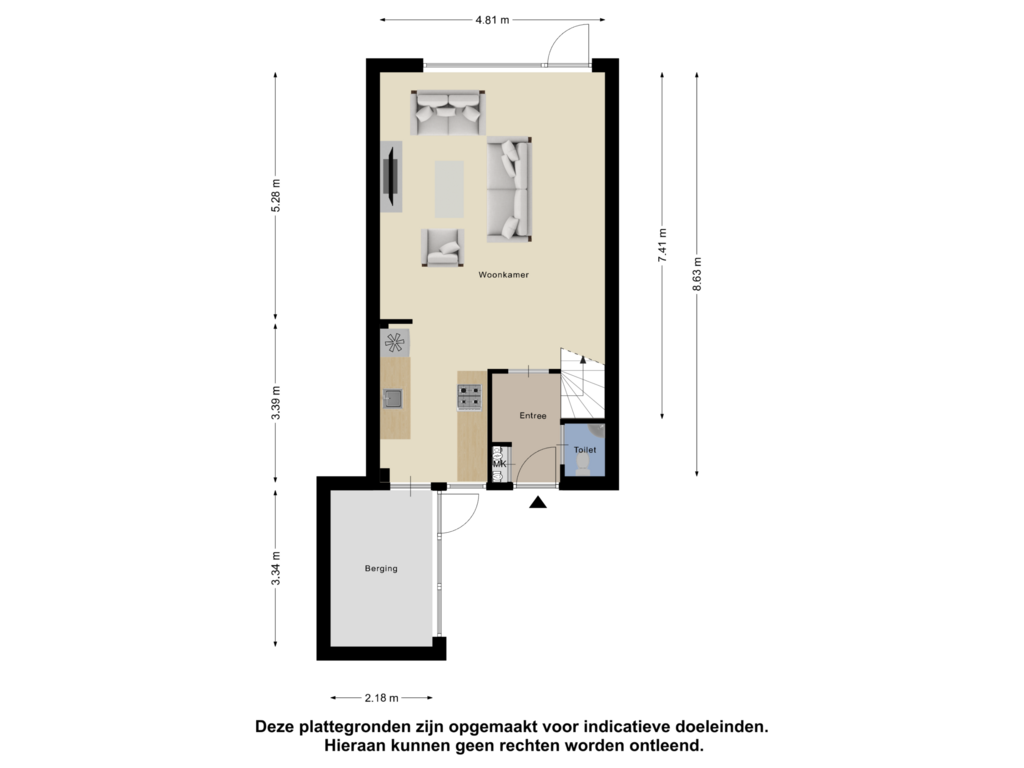 Bekijk plattegrond van Begane Grond van Brigantijnstraat 32