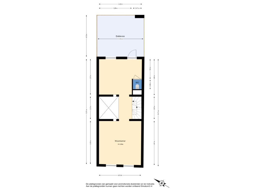 Bekijk plattegrond van 1e Verdieping van Voorstraat 48