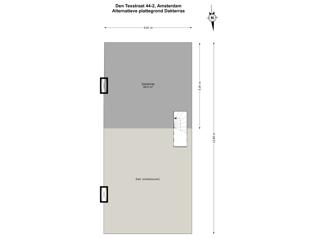 View floorplan of Dakterras of Den Texstraat 44-2