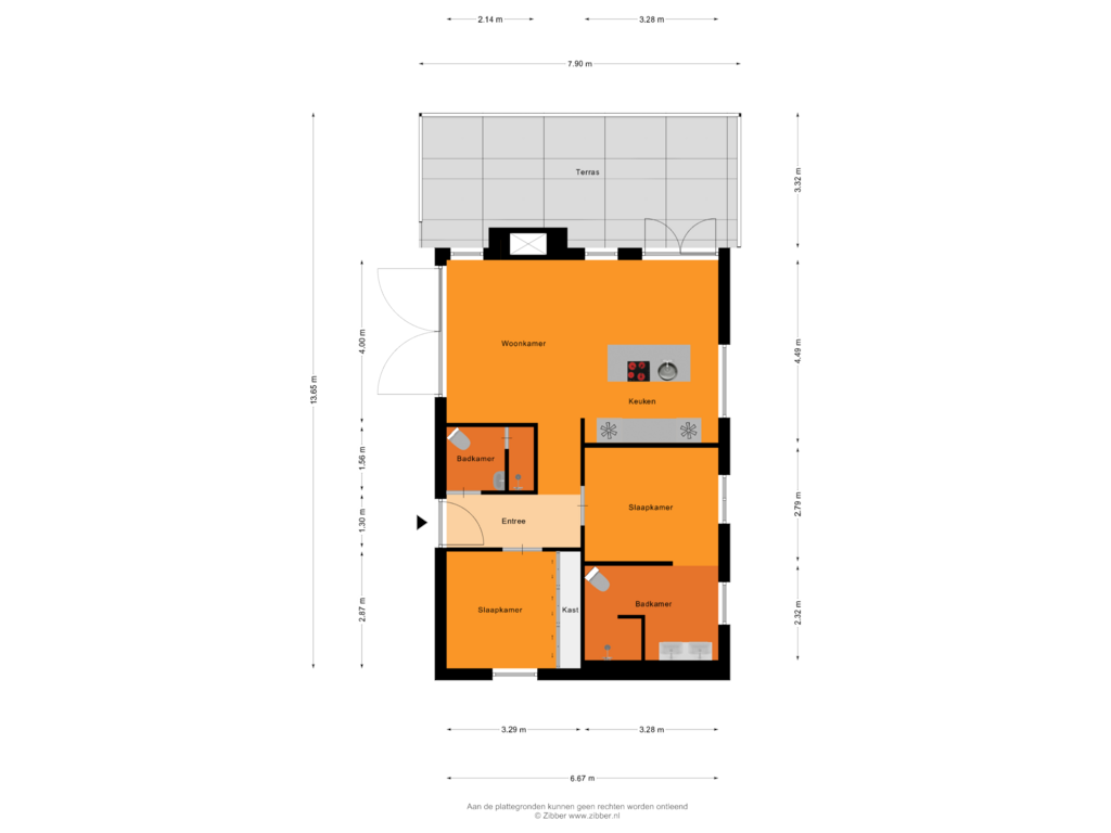 Bekijk plattegrond van Appartement van Kuiltjesweg 44-216