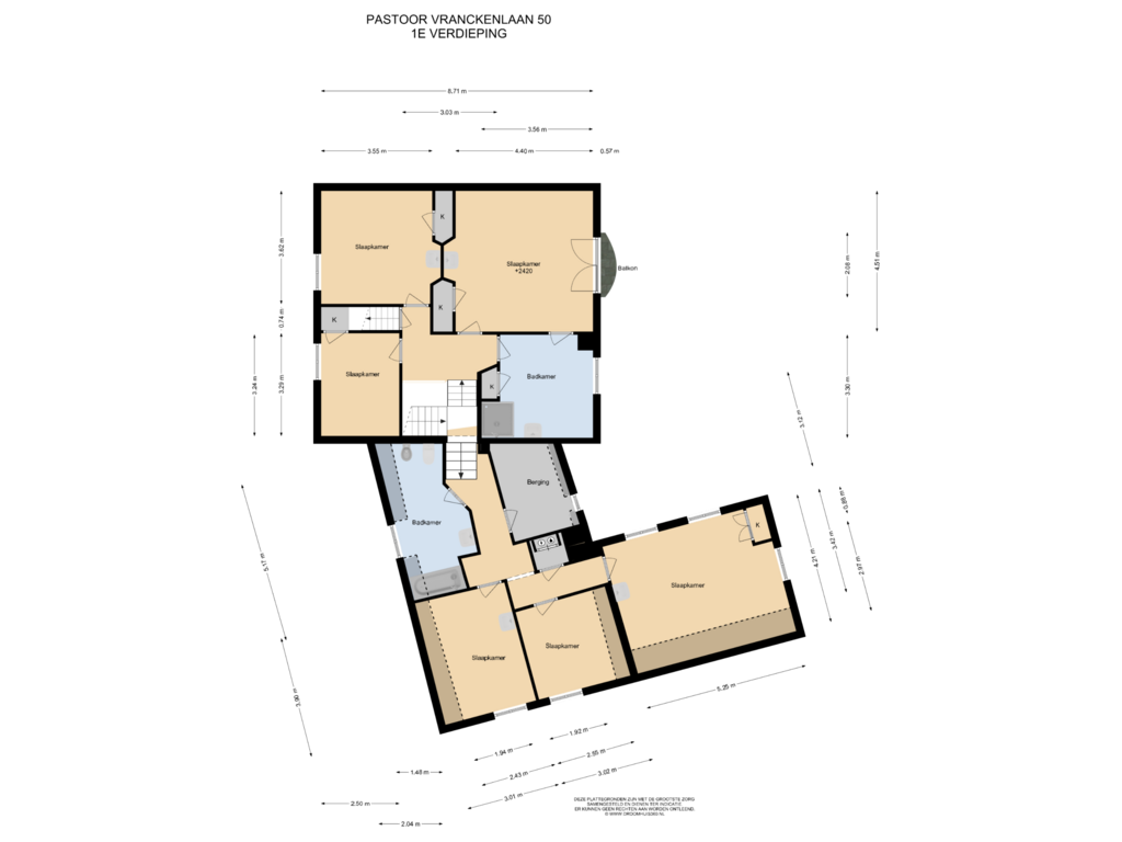 View floorplan of 1E Verdieping of Pastoor Vranckenlaan 50