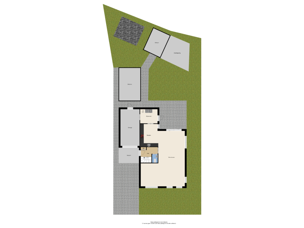 Bekijk plattegrond van Begane grond + tuin van Hoefslag 14