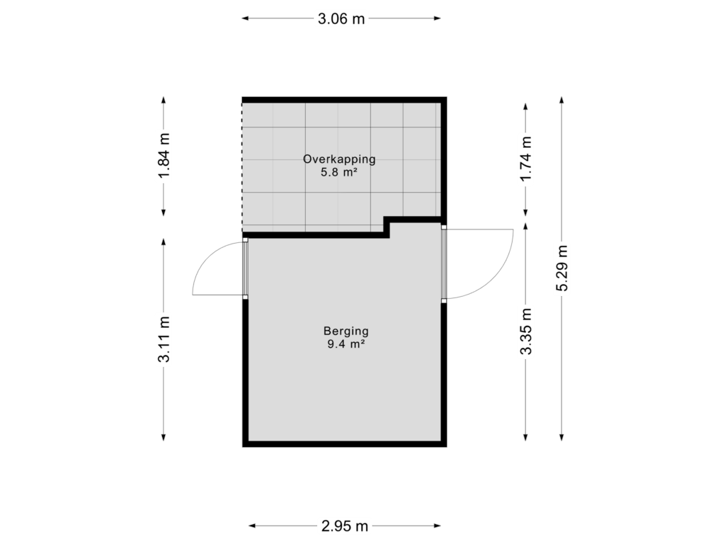 Bekijk plattegrond van Berging van Leemkuylen 130