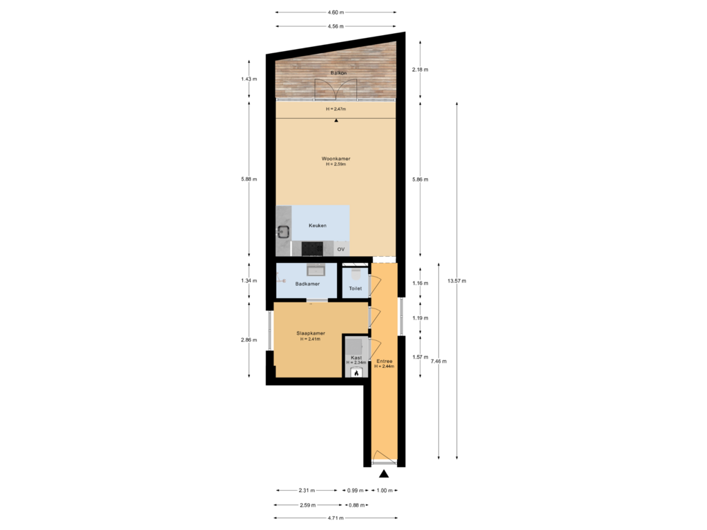 Bekijk plattegrond van Appartement van Arnhemseweg 30-B