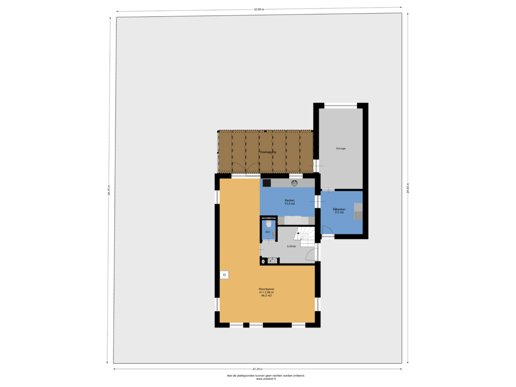 Bekijk plattegrond van Begane Grond Met Tuin van Harstawei 1-F