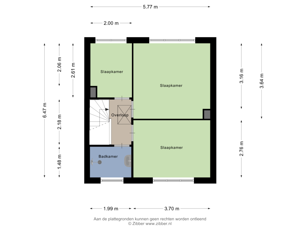 View floorplan of Eerste Verdieping of Seringenstraat 64