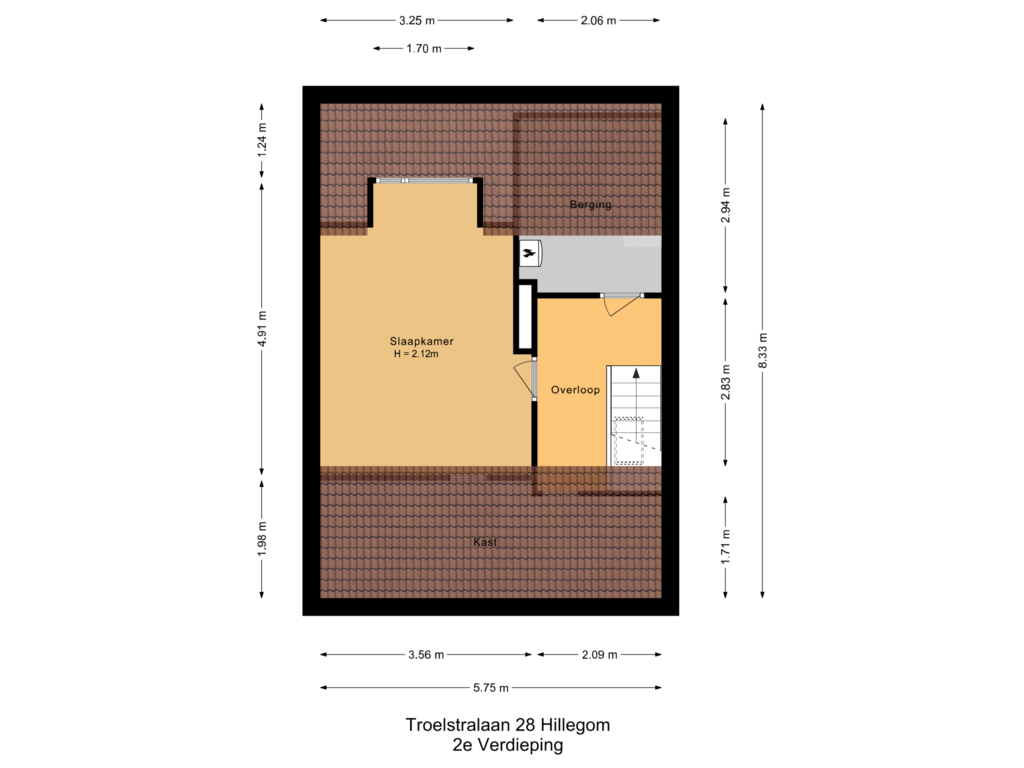 View floorplan of 2e Verdieping of Troelstralaan 28