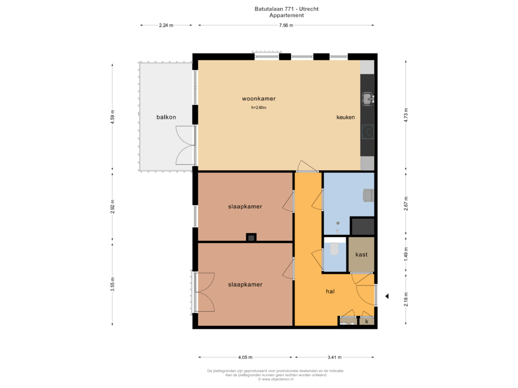 Bekijk plattegrond van APPARTEMENT van Battutalaan 771