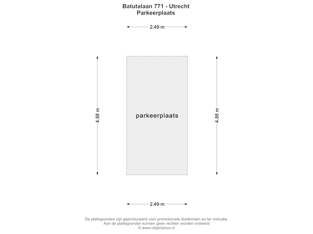 Bekijk plattegrond van PARKEERPLAATS van Battutalaan 771