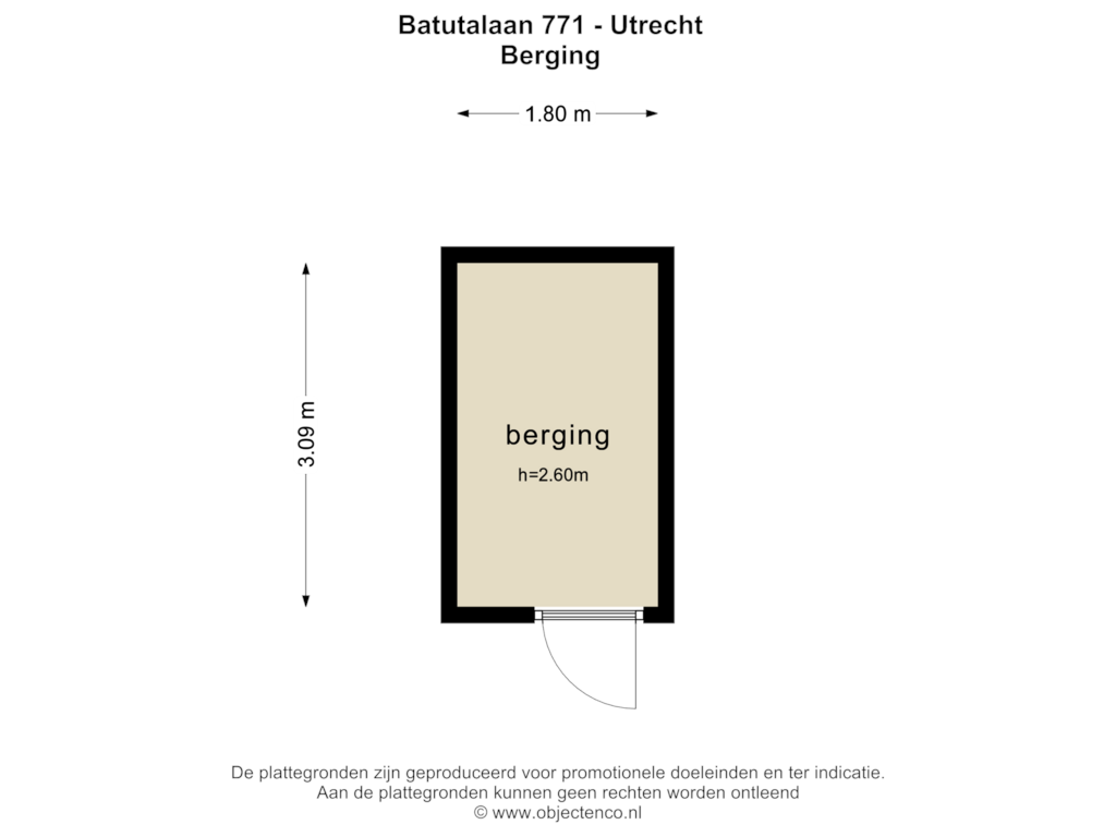 Bekijk plattegrond van BERGING van Battutalaan 771