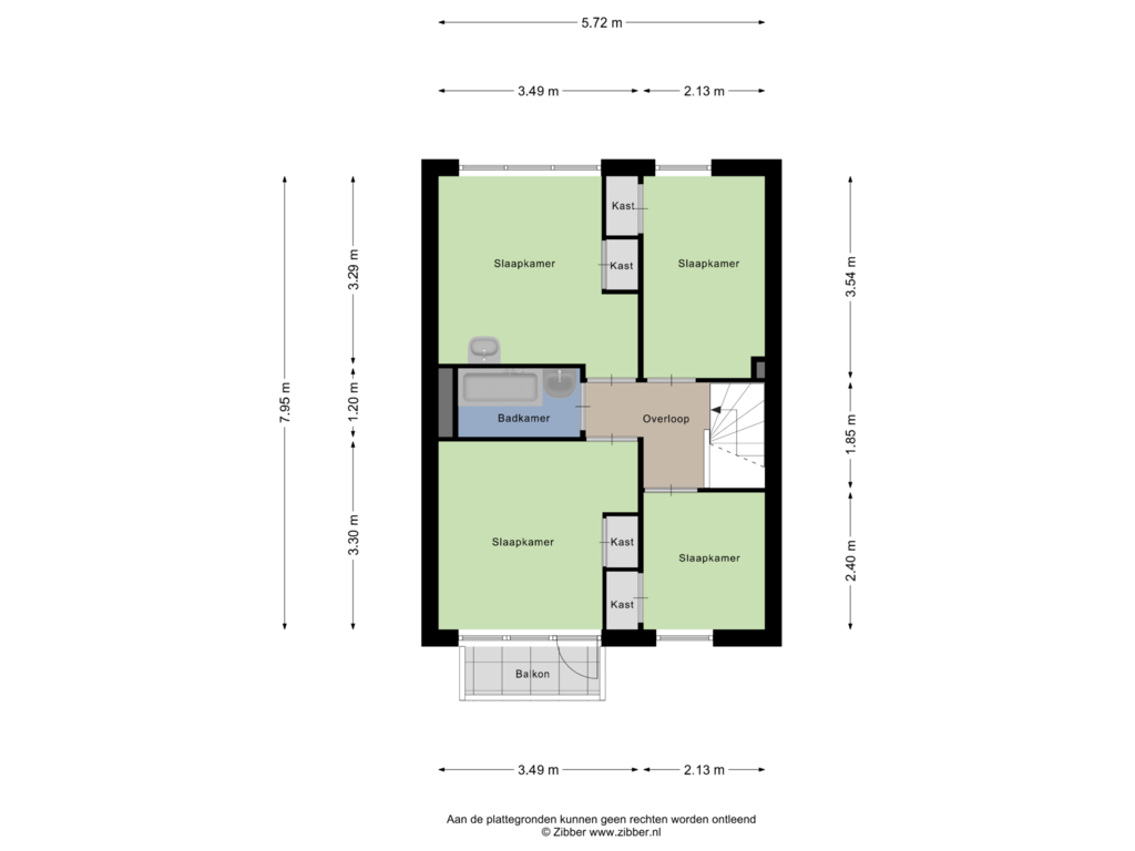 View floorplan of Eerste verdieping of Herinckhavestraat 6