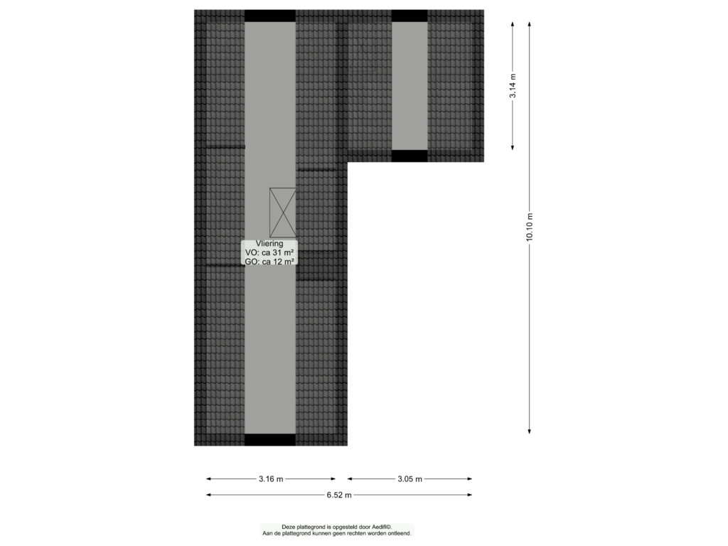 View floorplan of Tweede verdieping of Molenkamp 10