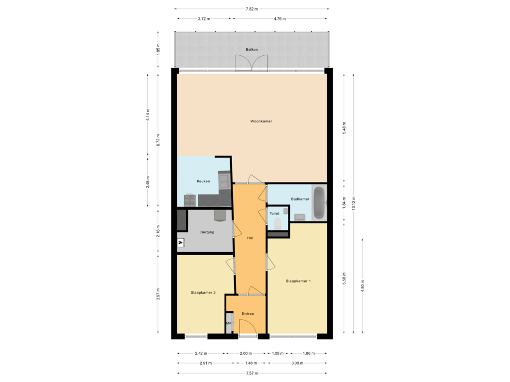 View floorplan of Appartement of Rembrandtweg 27-A