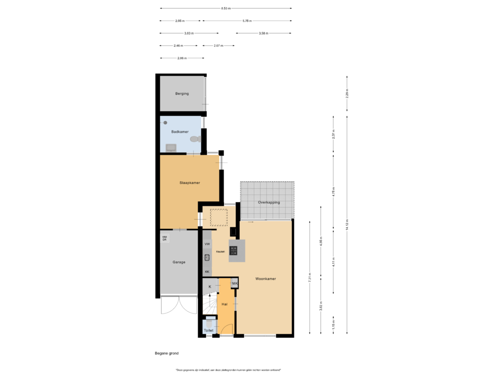 Bekijk plattegrond van Begane grond van Mozartstraat 36