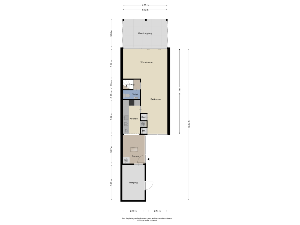 View floorplan of Begane Grond of Vecht 27