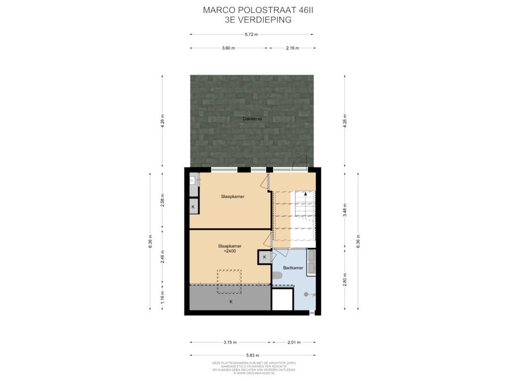 Bekijk plattegrond van 3E Verdieping van Marco Polostraat 46-2