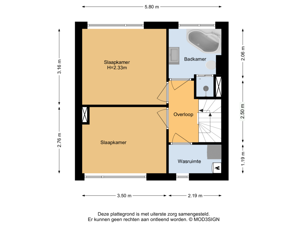 Bekijk plattegrond van Verdieping van Arubastraat 29