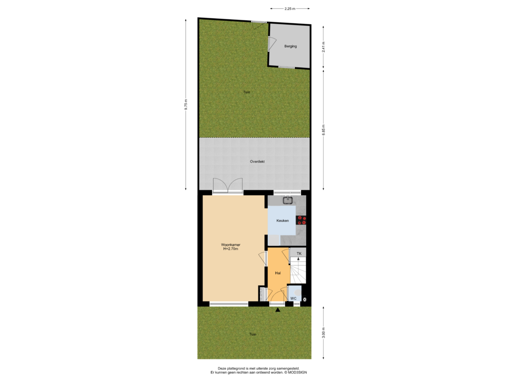 Bekijk plattegrond van Situatie van Arubastraat 29