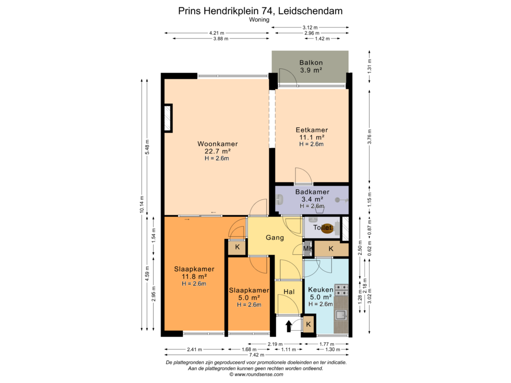 View floorplan of Woning of Prins Hendrikplein 74