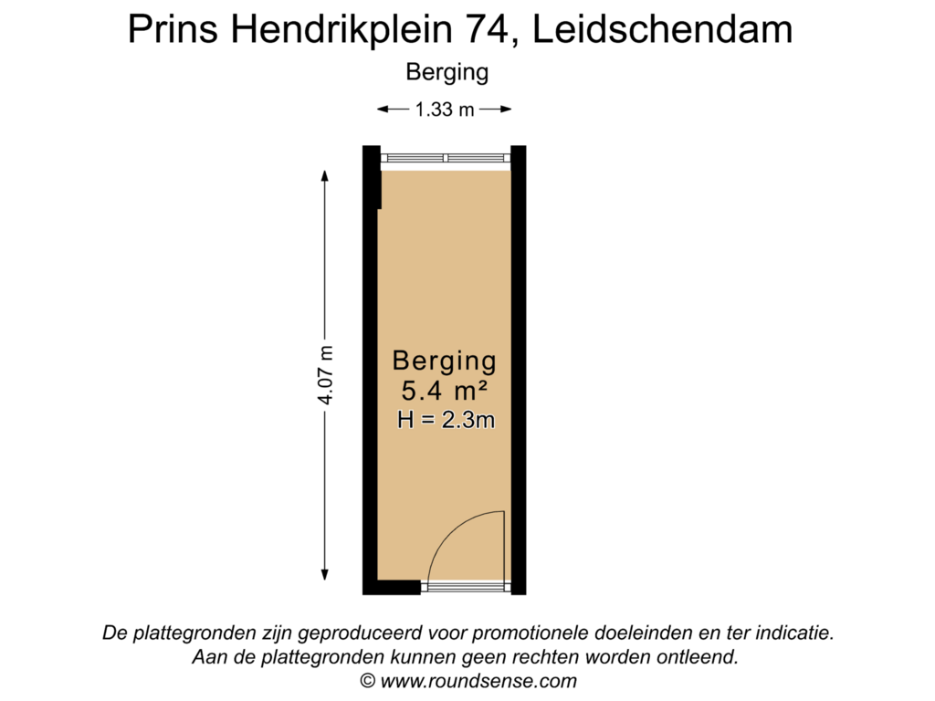 View floorplan of Berging of Prins Hendrikplein 74