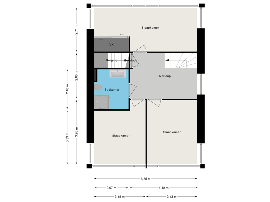 View floorplan of Eerste verdieping of Tureluur 8