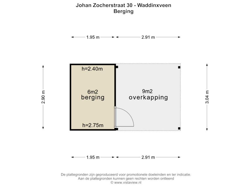 View floorplan of BERGING of Johan Zocherstraat 30