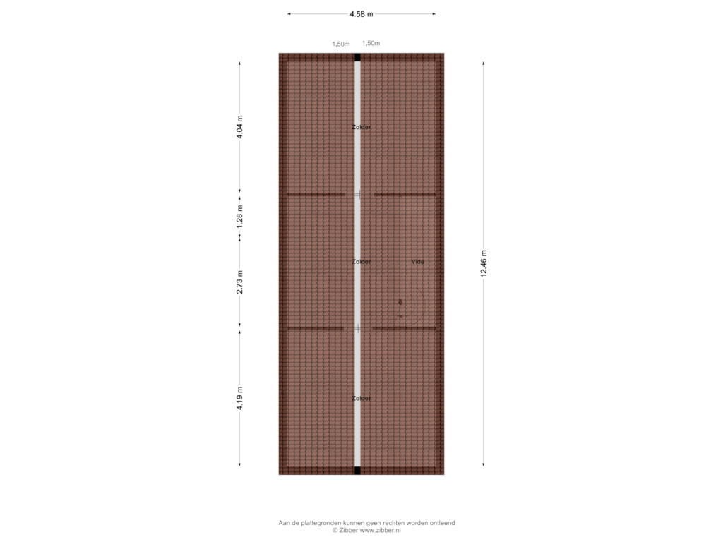 View floorplan of Zolder of Schoolweg 14