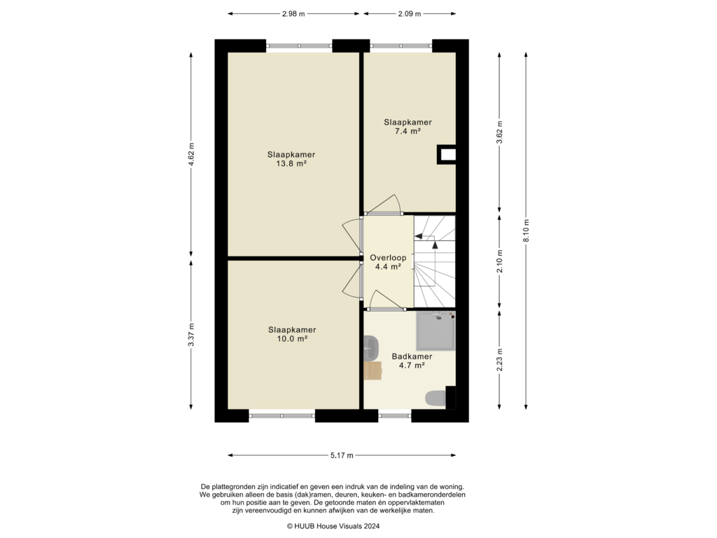 Bekijk plattegrond van 1e Verdieping van Palladiostraat 100